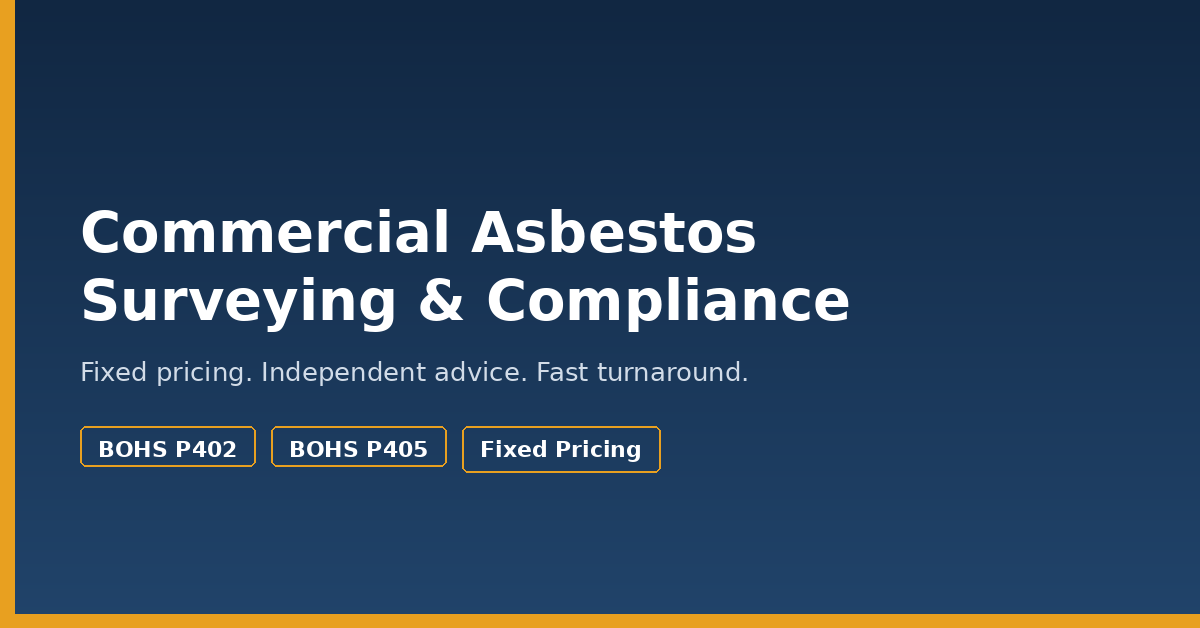 Commercial asbestos survey being carried out in an office building