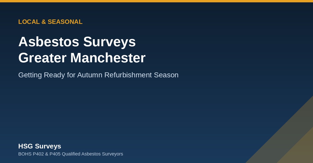 Asbestos survey Greater Manchester autumn refurbishment