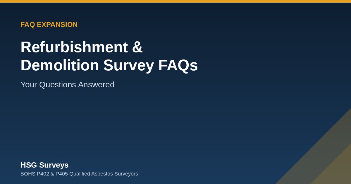 Asbestos demolition survey FAQ guide
