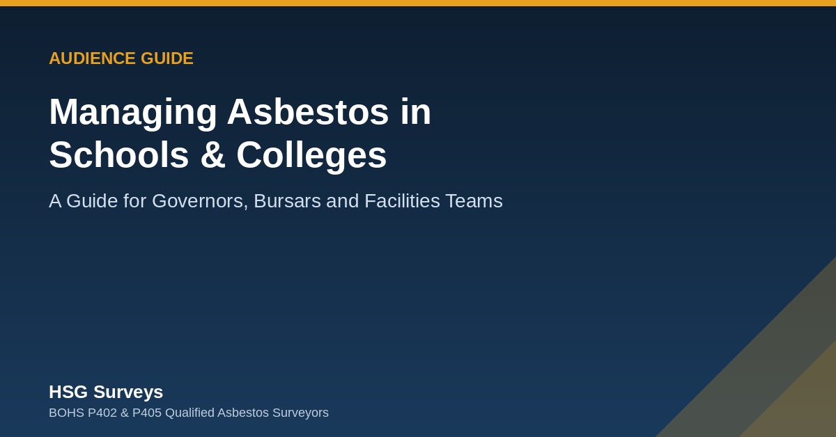 Asbestos management schools and colleges guide
