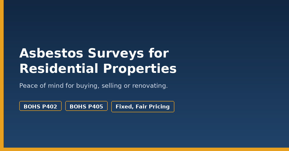 Asbestos survey for residential properties, homes across the North of England