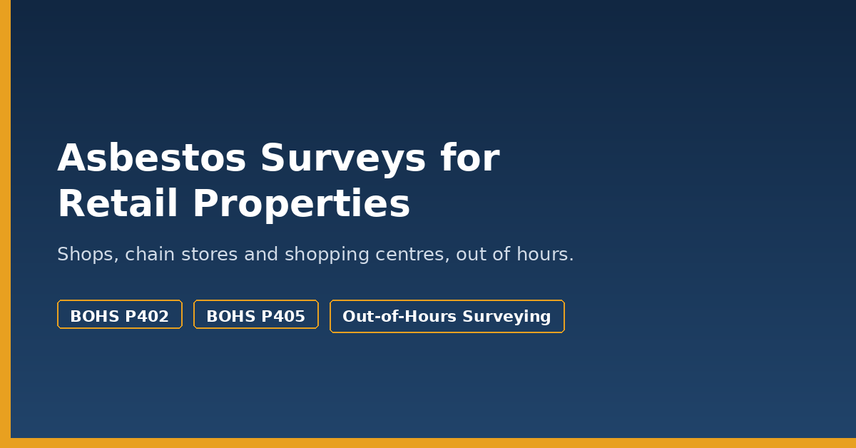 Asbestos survey for retail properties, shops and shopping centres across the North of England