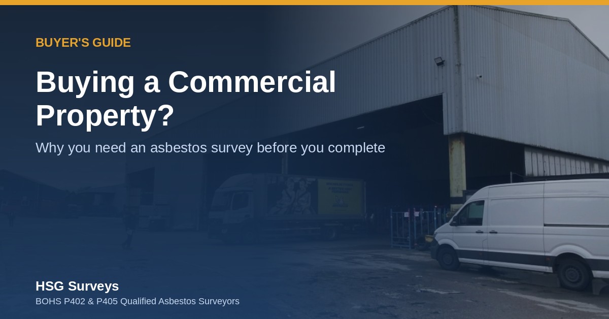 Asbestos survey before buying property on a commercial building